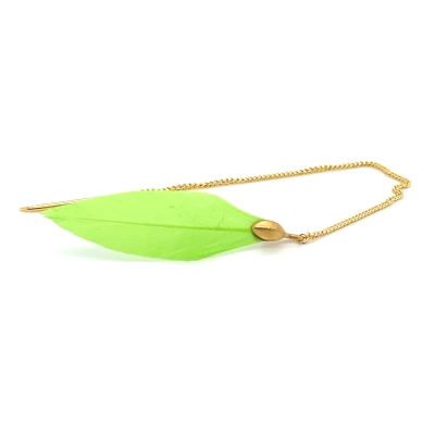 Fjer Neon Green forgyldt - Outlet