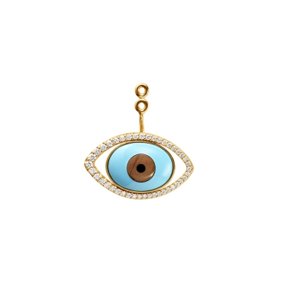 Lotus vedhæng Evil Eye 0,25 ct. - Vedhæng til øreringe