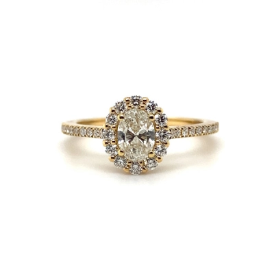 Rosetring med oval 0,30 ct. + 0,28 ct. TW/SI1 diamanter - Rosetringe