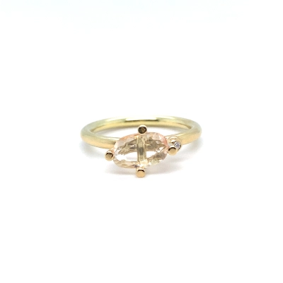 Rosecut lysrosa safir ring med 0,01 ct. TW/VVS - Ringe