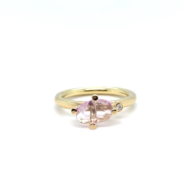 Rosecut rosa safir ring med 0,01 ct. TW/VVS - Gram Collection