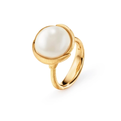 Lotus ring stor med sydhavsperle - Lotus