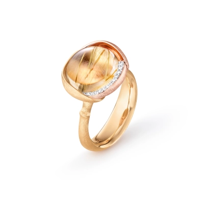 Lotus ring 3 med rutilkvarts - Lotus