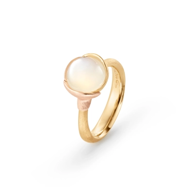Lotus ring 1 med hvid månesten - Lotus