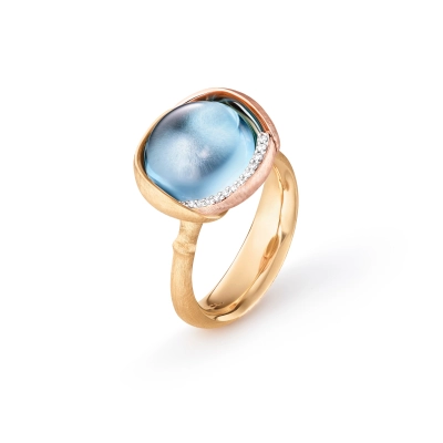 Lotus ring 3 med sky blå topas - Lotus
