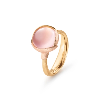Lotus ring 2 med rosakvarts - Lotus