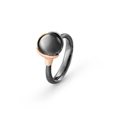 Lotus ring 1 med grå månesten - Silver Collections