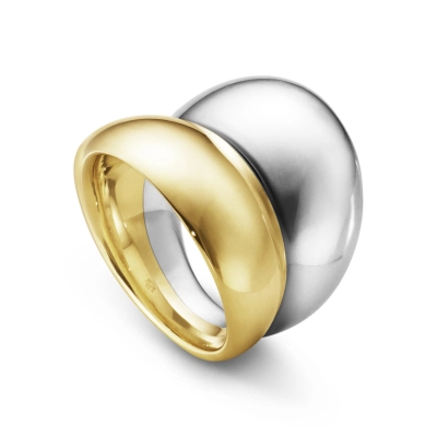 Curve ring sølv m. 18 kt. guld - Curve