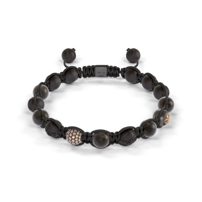 8 mm Braided Bracelet, champagne, 18 kt. rosaguld - Shamballa Jewels