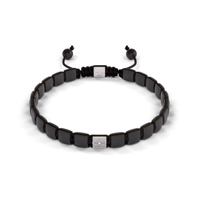 6 mm Lock Bracelet, 18 kt. hvidguld med sort keramik - Lock Bracelet