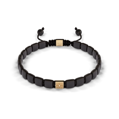 6 mm Lock Bracelet, 18 kt. guld med sort keramik - Lock Bracelet