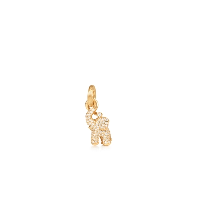 Elephant charm lille pav&eacute; m.opluk 0,56 ct. - 