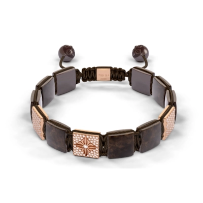 10 mm Lock Bracelet, 18 kt. rosaguld med brun safirer - 